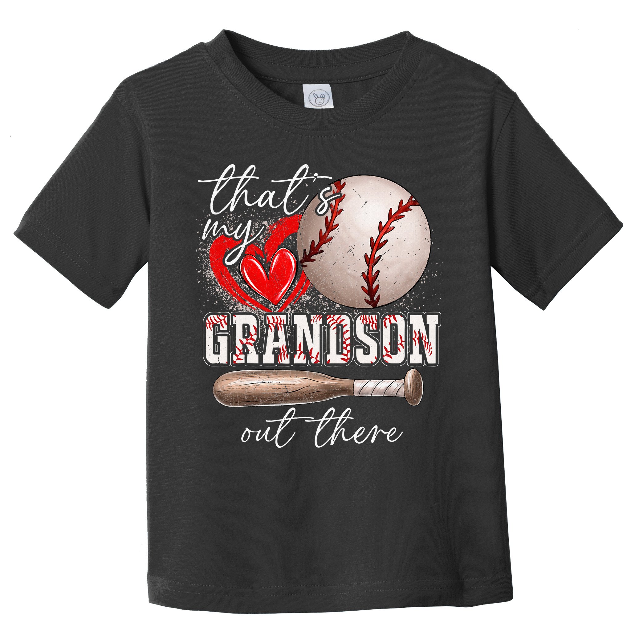 ThatS My Grandson Out There Gifts Women Baseball Grandma Toddler T-Shirt