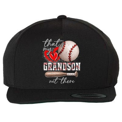 ThatS My Grandson Out There Gifts Women Baseball Grandma Wool Snapback Cap