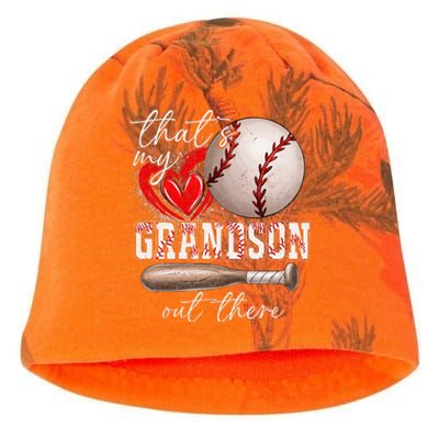 ThatS My Grandson Out There Gifts Women Baseball Grandma Kati - Camo Knit Beanie