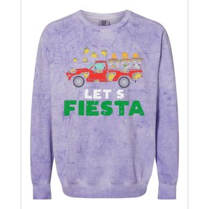 Three Mexican Gnomes On Taco Truck Lets Fiesta Cinco De Mayo Colorblast Crewneck Sweatshirt