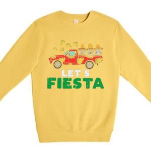 Three Mexican Gnomes On Taco Truck Lets Fiesta Cinco De Mayo Premium Crewneck Sweatshirt