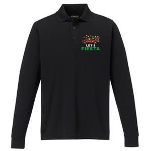 Three Mexican Gnomes On Taco Truck Lets Fiesta Cinco De Mayo Performance Long Sleeve Polo