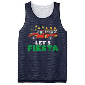 Three Mexican Gnomes On Taco Truck Lets Fiesta Cinco De Mayo Mesh Reversible Basketball Jersey Tank