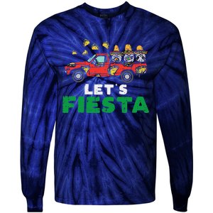 Three Mexican Gnomes On Taco Truck Lets Fiesta Cinco De Mayo Tie-Dye Long Sleeve Shirt