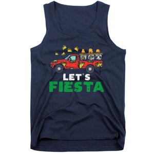 Three Mexican Gnomes On Taco Truck Lets Fiesta Cinco De Mayo Tank Top