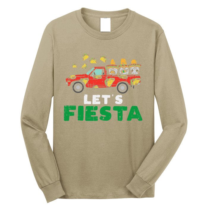 Three Mexican Gnomes On Taco Truck Lets Fiesta Cinco De Mayo Long Sleeve Shirt