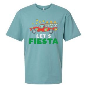 Three Mexican Gnomes On Taco Truck Lets Fiesta Cinco De Mayo Sueded Cloud Jersey T-Shirt