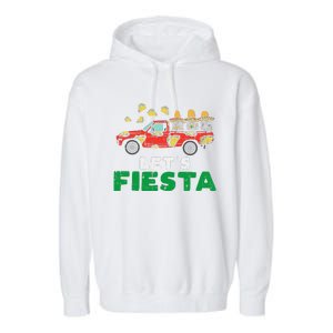 Three Mexican Gnomes On Taco Truck Lets Fiesta Cinco De Mayo Garment-Dyed Fleece Hoodie