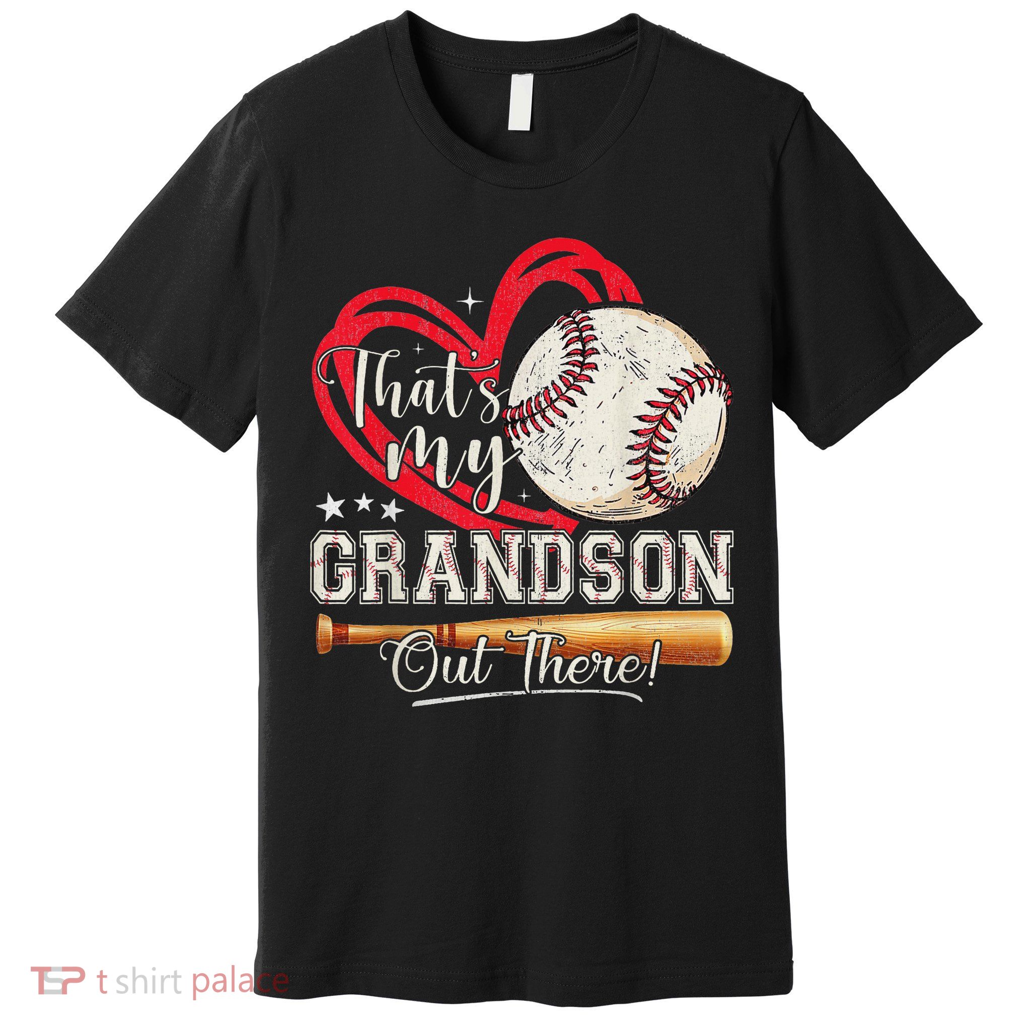 That's My Grandson Out There Baseball Grandma Mother's Day Premium T-Shirt