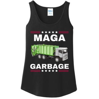 Trump Maga Garbage Truck American Flag Ladies Essential Tank