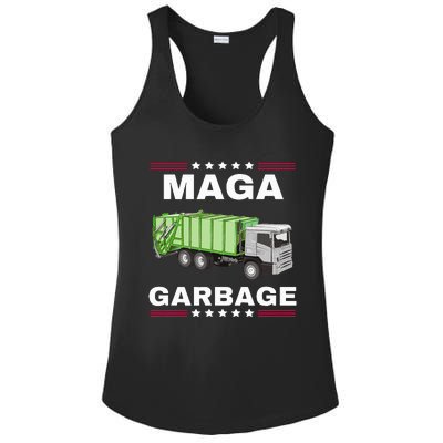 Trump Maga Garbage Truck American Flag Ladies PosiCharge Competitor Racerback Tank