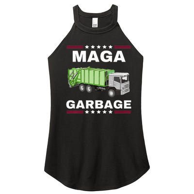 Trump Maga Garbage Truck American Flag Women's Perfect Tri Rocker Tank