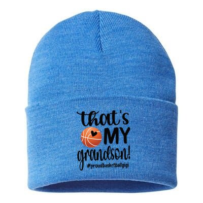 Thats My Grandson Basketball Gigi Grandma Gift Sustainable Knit Beanie