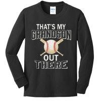 ThatS My Grandson Out There Baseball Grandma MotherS Day Kids Long Sleeve Shirt