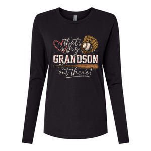 ThatS My Grandson Out There Baseball Grandma Womens Cotton Relaxed Long Sleeve T-Shirt