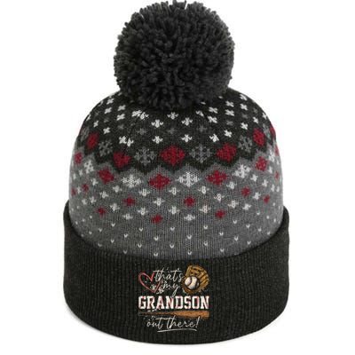 ThatS My Grandson Out There Baseball Grandma The Baniff Cuffed Pom Beanie