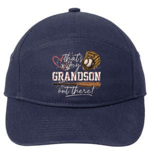 ThatS My Grandson Out There Baseball Grandma 7-Panel Snapback Hat