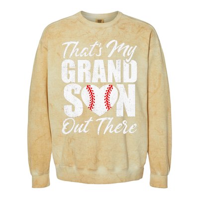 That's My Grandson Out There Baseball Grandma Colorblast Crewneck Sweatshirt