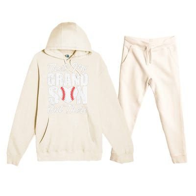 That's My Grandson Out There Baseball Grandma Premium Hooded Sweatsuit Set