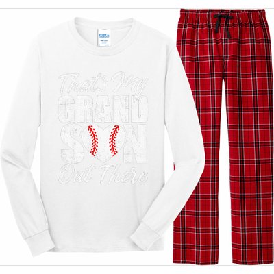 That's My Grandson Out There Baseball Grandma Long Sleeve Pajama Set