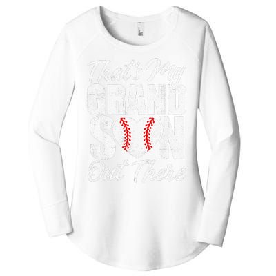 That's My Grandson Out There Baseball Grandma Women's Perfect Tri Tunic Long Sleeve Shirt