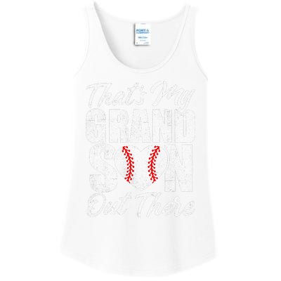 That's My Grandson Out There Baseball Grandma Ladies Essential Tank