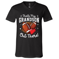 ThatS My Grandson Out There Funny Football Grandma V-Neck T-Shirt