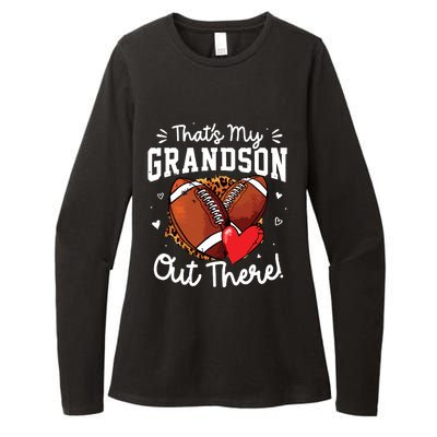 ThatS My Grandson Out There Funny Football Grandma Womens CVC Long Sleeve Shirt