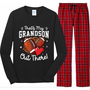 ThatS My Grandson Out There Funny Football Grandma Long Sleeve Pajama Set