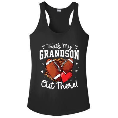 ThatS My Grandson Out There Funny Football Grandma Ladies PosiCharge Competitor Racerback Tank