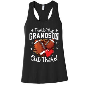 ThatS My Grandson Out There Funny Football Grandma Women's Racerback Tank