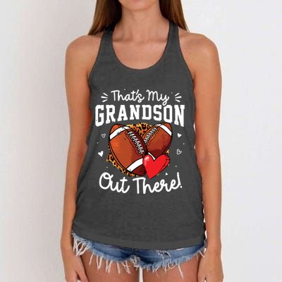 ThatS My Grandson Out There Funny Football Grandma Women's Knotted Racerback Tank