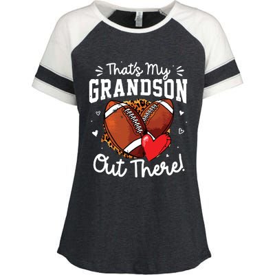 ThatS My Grandson Out There Funny Football Grandma Enza Ladies Jersey Colorblock Tee