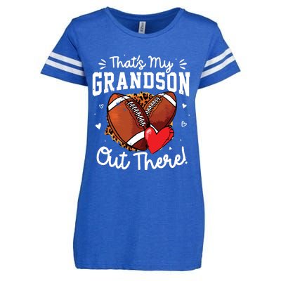 ThatS My Grandson Out There Funny Football Grandma Enza Ladies Jersey Football T-Shirt