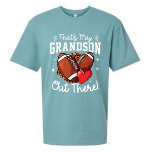 ThatS My Grandson Out There Funny Football Grandma Sueded Cloud Jersey T-Shirt