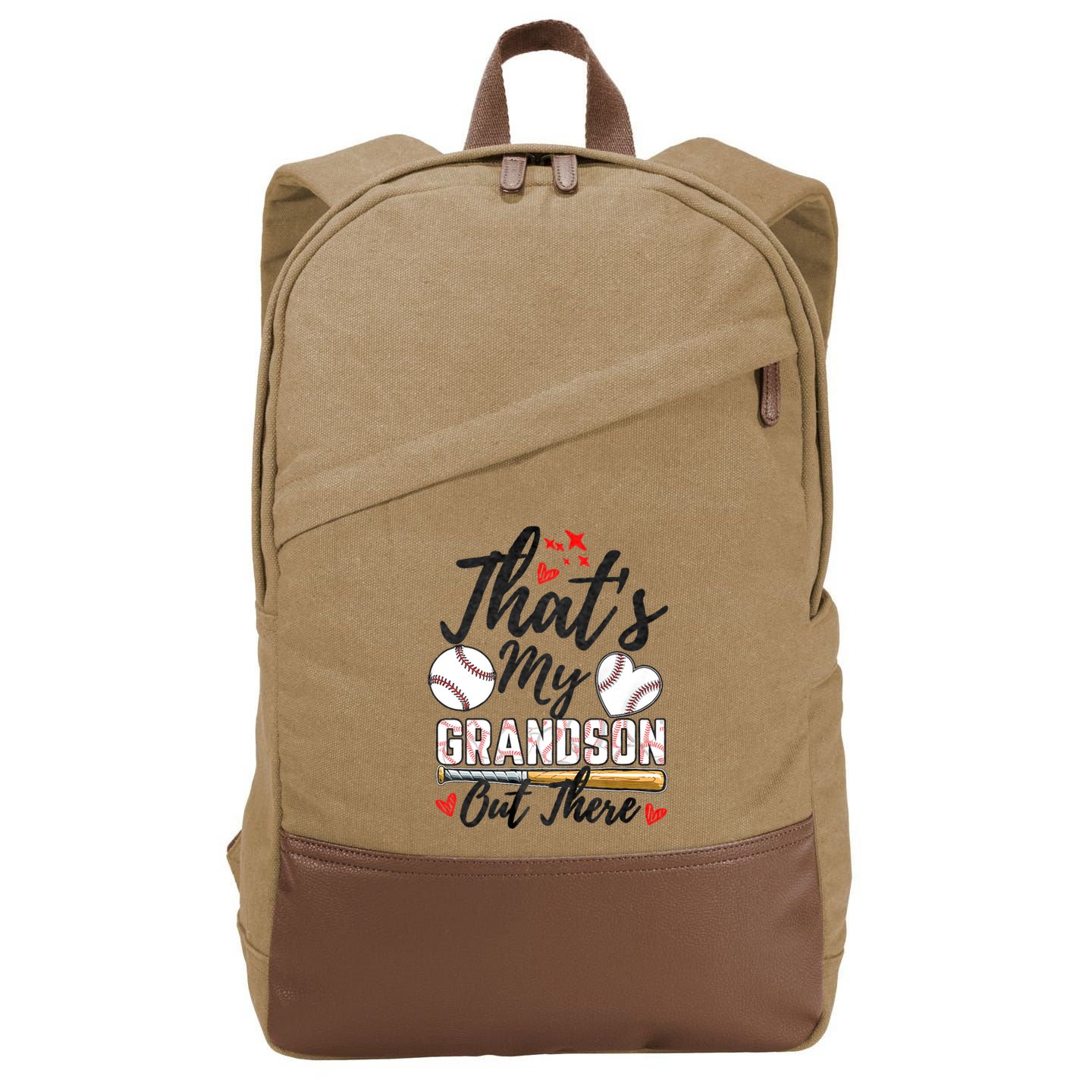 ThatS My Grandson Out There Baseball Grandma MotherS Day Cotton Canvas Backpack