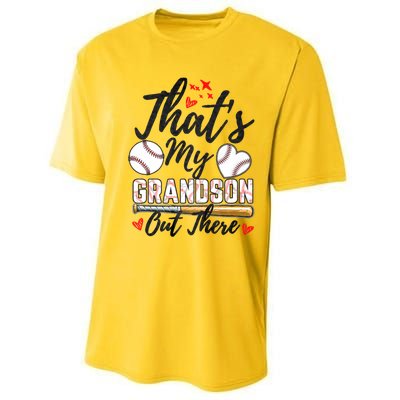 ThatS My Grandson Out There Baseball Grandma MotherS Day Performance Sprint T-Shirt