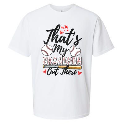 ThatS My Grandson Out There Baseball Grandma MotherS Day Sueded Cloud Jersey T-Shirt