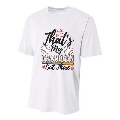 ThatS My Grandson Out There Baseball Grandma MotherS Day Youth Performance Sprint T-Shirt