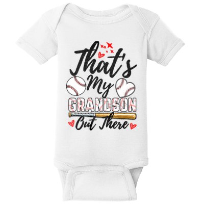 ThatS My Grandson Out There Baseball Grandma MotherS Day Baby Bodysuit