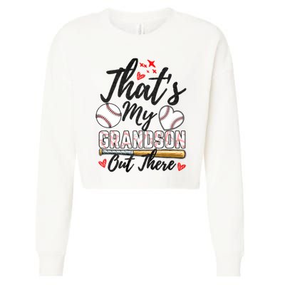 ThatS My Grandson Out There Baseball Grandma MotherS Day Cropped Pullover Crew