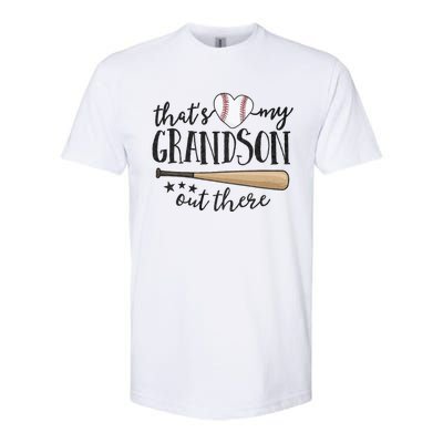 ThatS My Grandson Out There Baseball Grandma MotherS Day Softstyle CVC T-Shirt