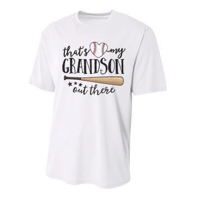 ThatS My Grandson Out There Baseball Grandma MotherS Day Performance Sprint T-Shirt