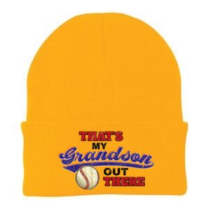 That's My Grandson Out There Baseball Grandma Mother's Day Knit Cap Winter Beanie