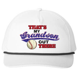 That's My Grandson Out There Baseball Grandma Mother's Day Snapback Five-Panel Rope Hat