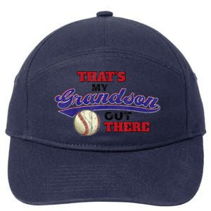 That's My Grandson Out There Baseball Grandma Mother's Day 7-Panel Snapback Hat