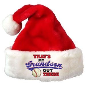 That's My Grandson Out There Baseball Grandma Mother's Day Premium Christmas Santa Hat