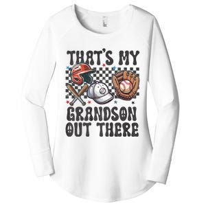 ThatS My Grandson Out There Baseball For Grandpa Grandma Women's Perfect Tri Tunic Long Sleeve Shirt