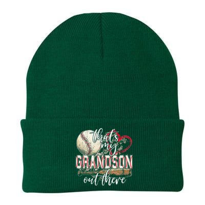 Thats My Grandson Out There Baseball Grandma Mothers Day Knit Cap Winter Beanie