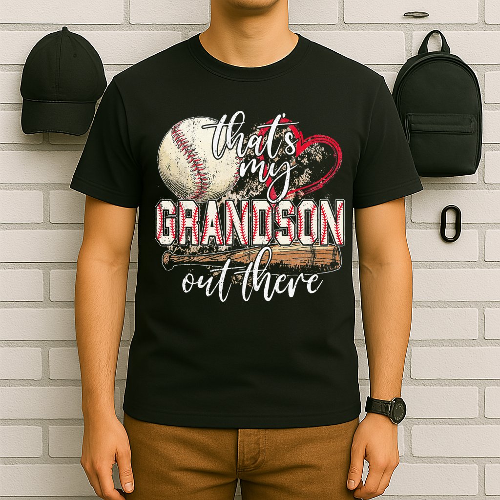 Thats My Grandson Out There Baseball Grandma Mothers Day T-Shirt